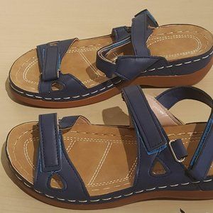 NWT Blue leather sandals